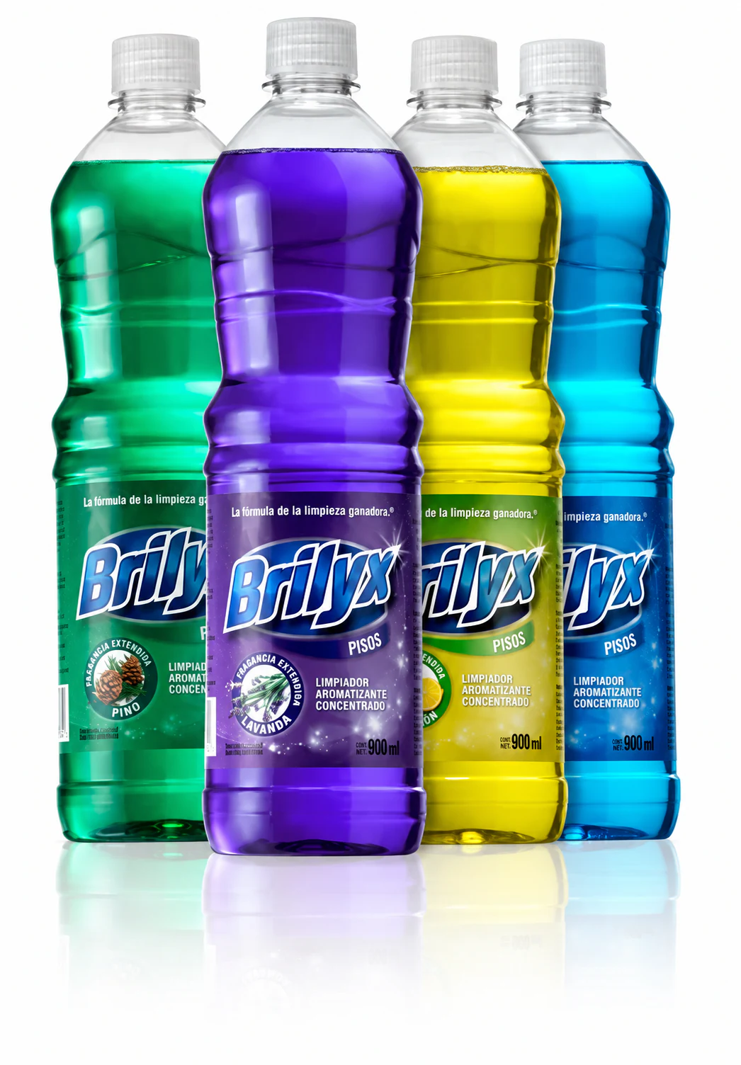 Brilyx — Línea de botellas para pisos en cuatro fragancias
